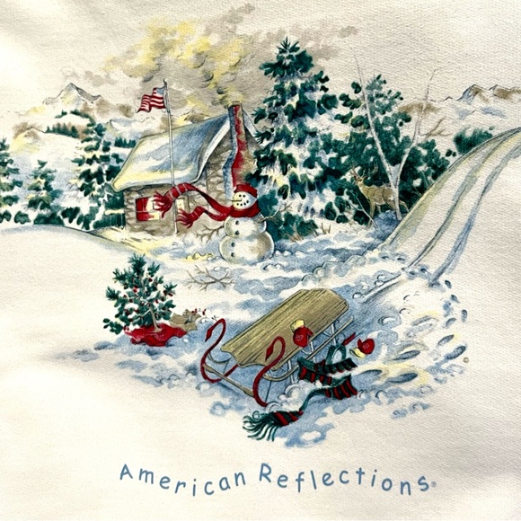 Christmas Sweatshirt Vintage American Reflections Snowman Vintage 90s - Picture 3 of 10
